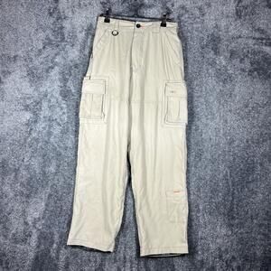 Wearfirst Pants Womens 12 Beige Cargo Twill Pockets Zip Relaxed Fit 29 Inseam